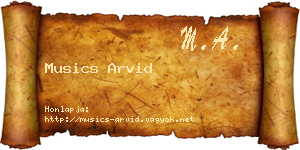 Musics Arvid névjegykártya